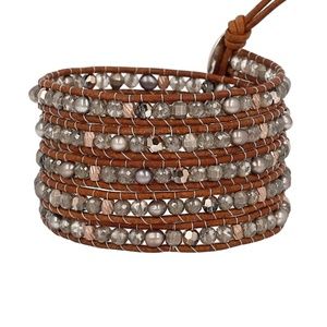 New Auth Chan Luu Taupe Mix Five Wrap Bracelet on